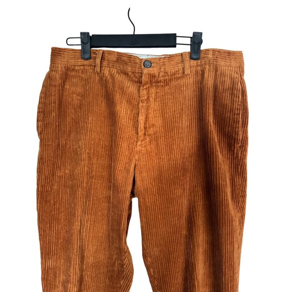 2/$30 ZARA Size 32 Rust Corduroy High Waisted Pants Waist 100% Cotton - Picture 6 of 15
